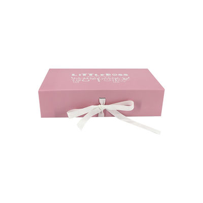 Foldable Eco Friendly Packaging Boxes ,  1.5mm Varnish Magnetic Ribbon Gift Box