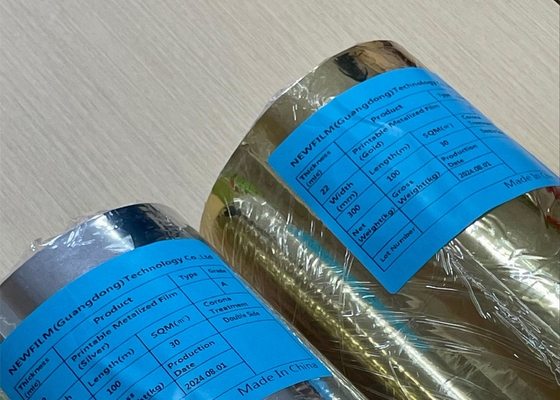 Good price Скоростная печать Пленка BOPP/PET 25μm×2000m с ультраотражающим двойным металлизированным слоем и адгезионным покрытием онлайн